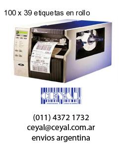 100 x 39 etiquetas en rollo