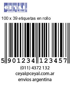 100 x 39 etiquetas en rollo