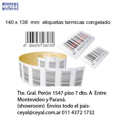 140 x 138  mm  etiquetas termicas congelado