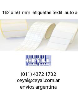 162 x 56  mm  etiquetas textil  auto adhesiva