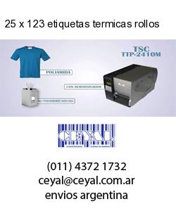 25 x 123 etiquetas termicas rollos