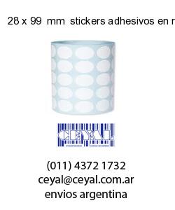 28 x 99  mm  stickers adhesivos en rollos