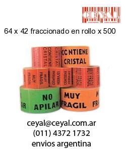 64 x 42 fraccionado en rollo x 500