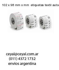 102 x 98 mm x mm  etiquetas textil autoadhesivas