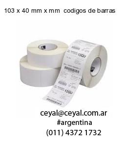 103 x 40 mm x mm  codigos de barras