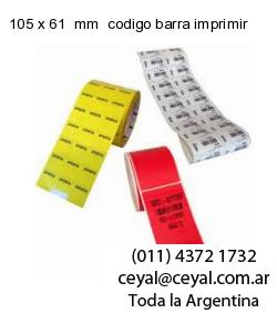 105 x 61  mm  codigo barra imprimir