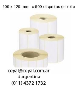 109 x 129  mm  x 500 etiquetas en rollo