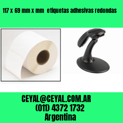117 x 69 mm x mm  etiquetas adhesivas redondas