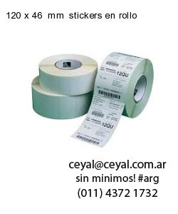 120 x 46  mm  stickers en rollo