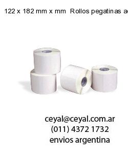122 x 182 mm x mm  Rollos pegatinas adhesivas