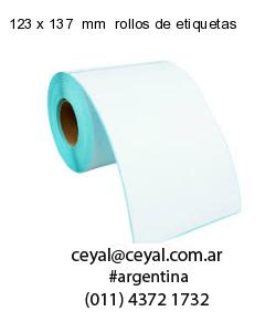123 x 137  mm  rollos de etiquetas