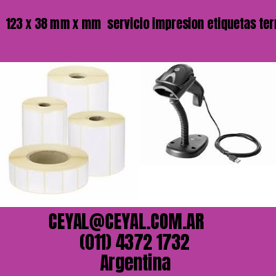 123 x 38 mm x mm  servicio impresion etiquetas termicas