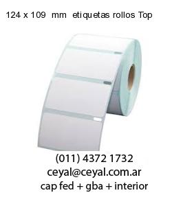 124 x 109  mm  etiquetas rollos Top