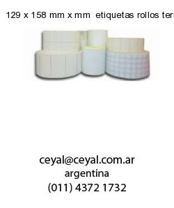 129 x 158 mm x mm  etiquetas rollos termicos