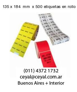 135 x 184  mm  x 500 etiquetas en rollo