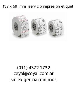 137 x 59  mm  servicio impresion etiquetas opp
