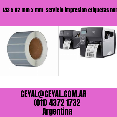 143 x 62 mm x mm  servicio impresion etiquetas numeradas