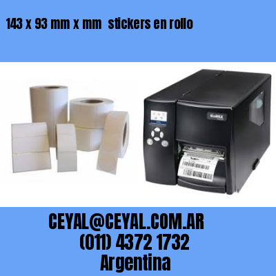 143 x 93 mm x mm  stickers en rollo