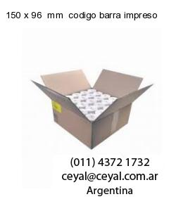 150 x 96  mm  codigo barra impreso