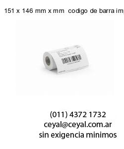 151 x 146 mm x mm  codigo de barra impreso