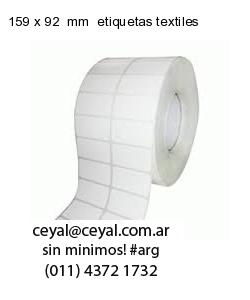 159 x 92  mm  etiquetas textiles