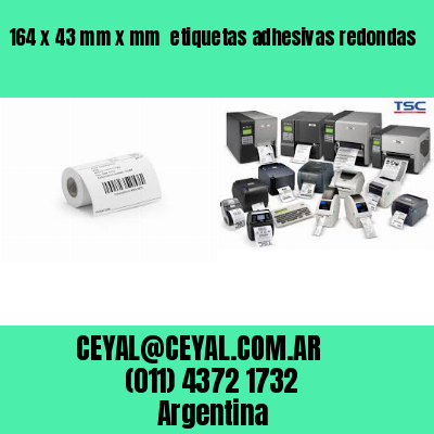 164 x 43 mm x mm  etiquetas adhesivas redondas