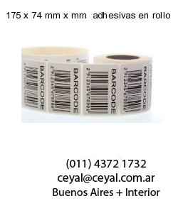 175 x 74 mm x mm  adhesivas en rollo