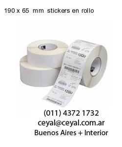 190 x 65  mm  stickers en rollo
