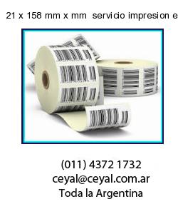 21 x 158 mm x mm  servicio impresion etiquetas opp