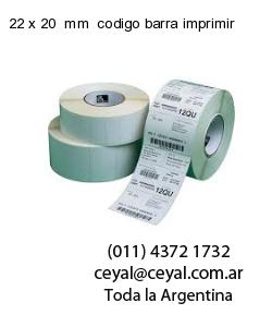 22 x 20  mm  codigo barra imprimir