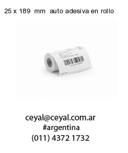 25 x 189  mm  auto adesiva en rollo