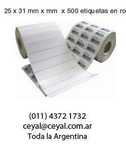 25 x 31 mm x mm  x 500 etiquetas en rollo