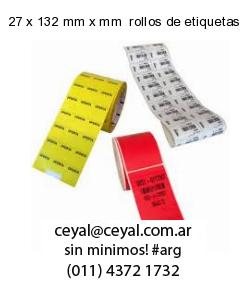 27 x 132 mm x mm  rollos de etiquetas