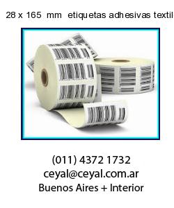 28 x 165  mm  etiquetas adhesivas textiles