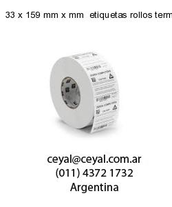 33 x 159 mm x mm  etiquetas rollos termicos