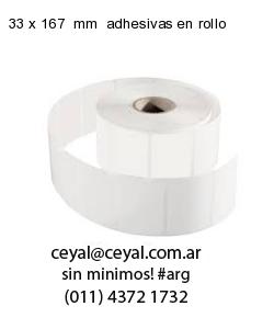 33 x 167  mm  adhesivas en rollo