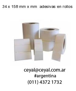 34 x 158 mm x mm  adesivas en rollos