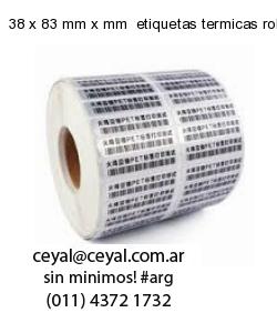38 x 83 mm x mm  etiquetas termicas rollos