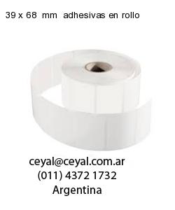 39 x 68  mm  adhesivas en rollo