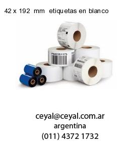 42 x 192  mm  etiquetas en blanco