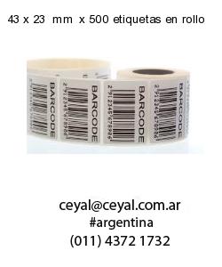 43 x 23  mm  x 500 etiquetas en rollo