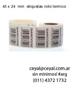 43 x 24  mm  etiquetas rollo termico