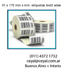 51 x 175 mm x mm  etiquetas textil adesivas