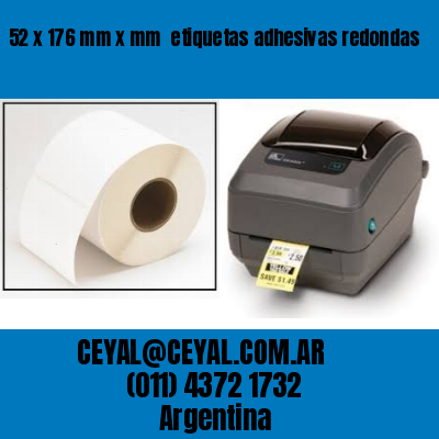 52 x 176 mm x mm  etiquetas adhesivas redondas