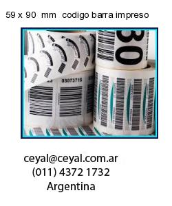 59 x 90  mm  codigo barra impreso