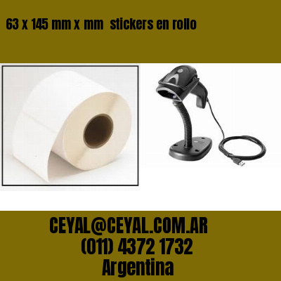 63 x 145 mm x mm  stickers en rollo