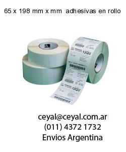65 x 198 mm x mm  adhesivas en rollo