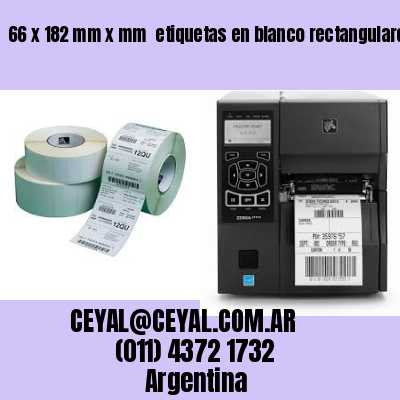 66 x 182 mm x mm  etiquetas en blanco rectangulares
