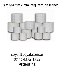 74 x 133 mm x mm  etiquetas en blanco rectangulares