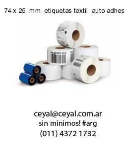 74 x 25  mm  etiquetas textil  auto adhesiva